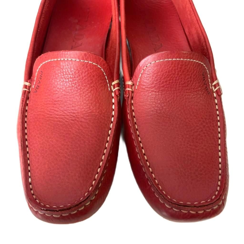 プラダ PRADA ローファー ドライビングシューズ スリッポン レザー 36