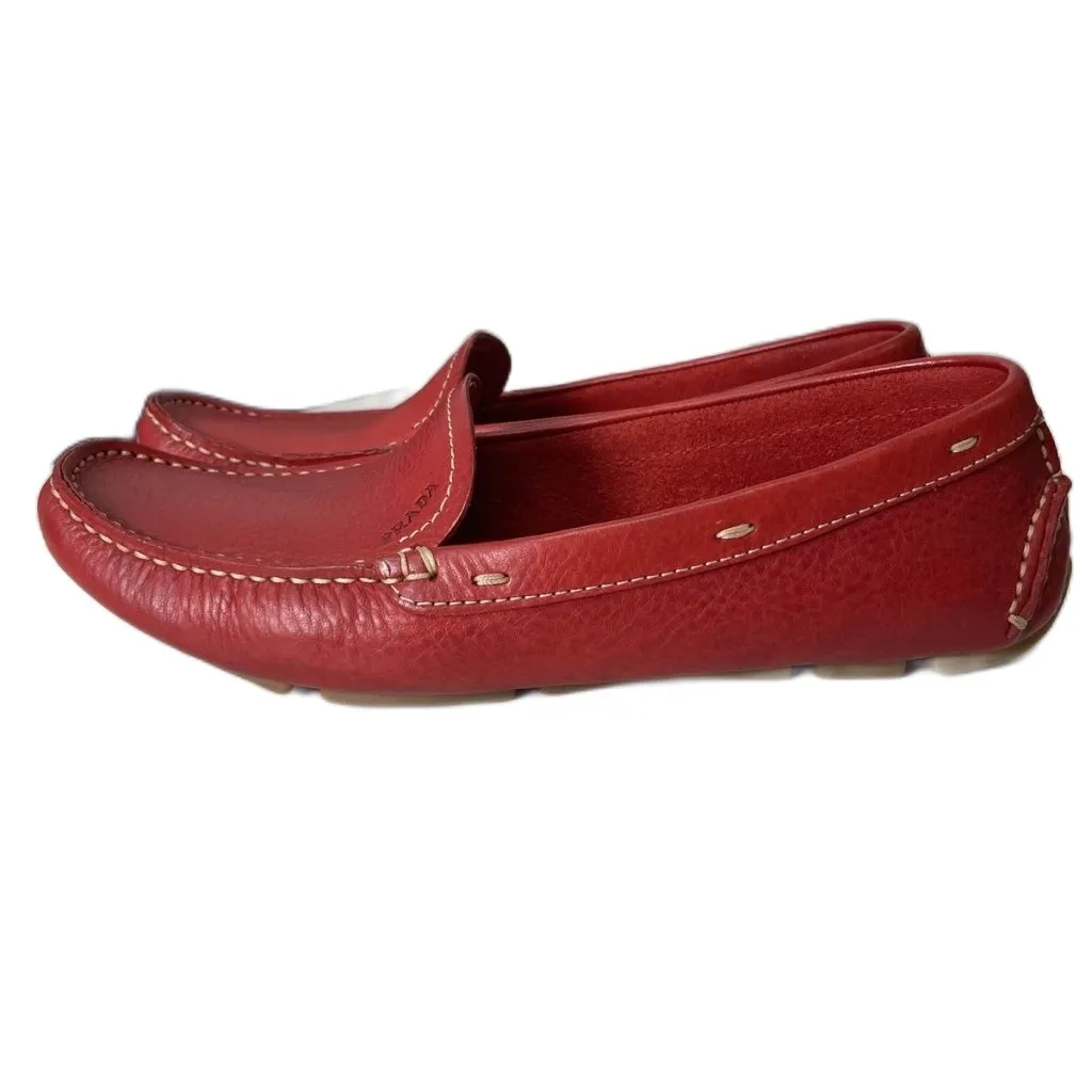 プラダ PRADA ローファー ドライビングシューズ スリッポン レザー 36