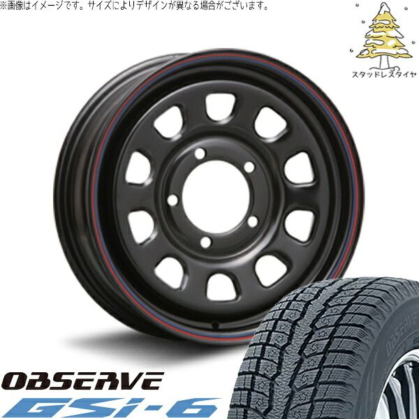 ジムニーシエラ 225/70R16 スタッドレスタイヤ ホイール 4本セット | トーヨータイヤ オブザーブ Gsi-6 × エムエルジェイ デイトナ SS ブラック 16インチ 6J ±0 5穴139.7 82,773円
