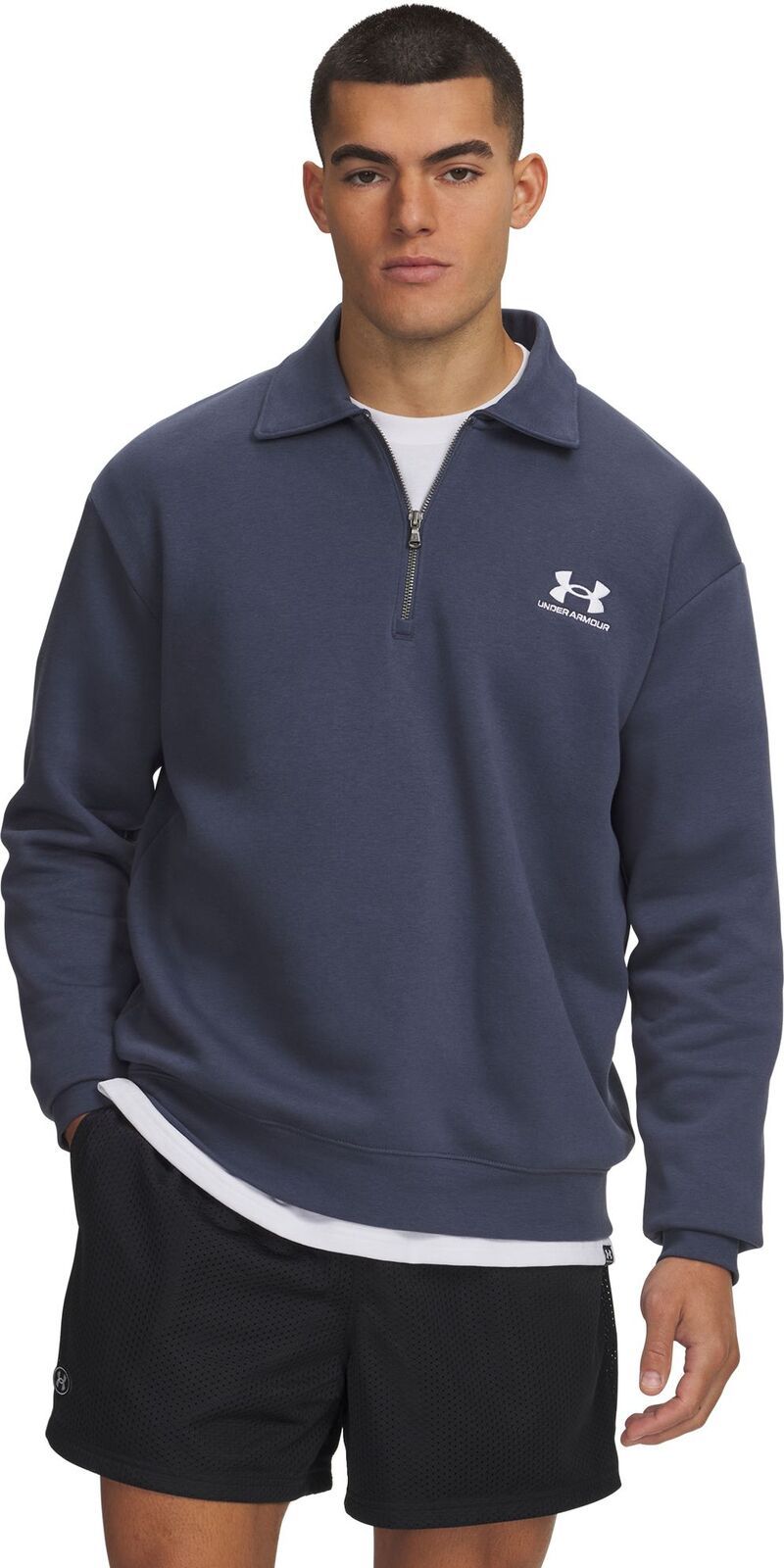 アンダーアーマー メンズ アウター パーカー・スウェット シャツ フリース Under Armour Mens Icon Fleece Colla red 14 Zip Sweatshirt Down