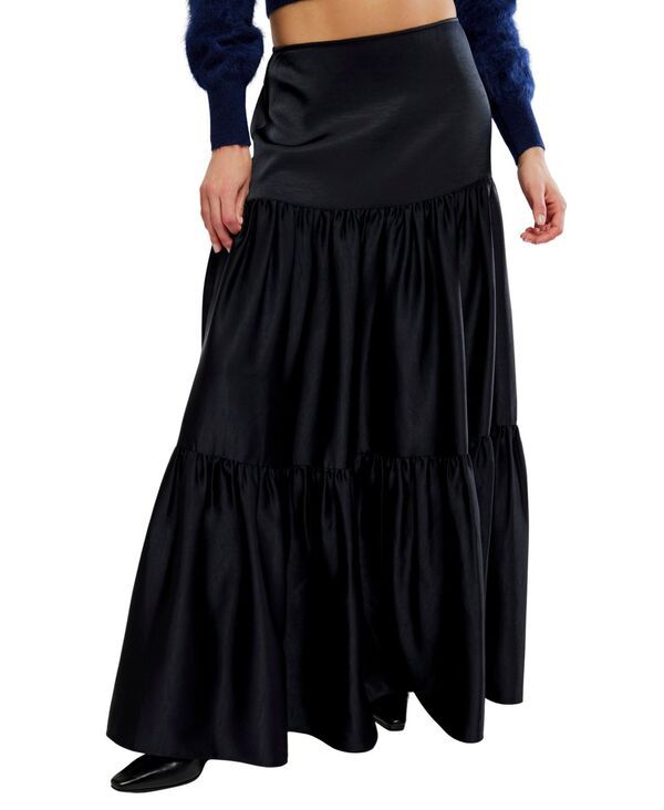 フリーピープル レディース ボトムスカート A ライン サテン マキシ Free People Womens Juliette Satin ALine Maxi Skirt Black ブラック