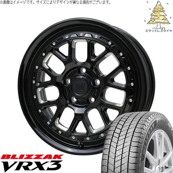 プリウスα 215/60R16 スタッドレスタイヤ ホイール 4本セット | ブリヂストン ブリザック VRX3 × ホットスタッフ バークレイ ハードロック ヒューロン グロスブラック/マシニング 16インチ 7.0J +38 5穴114.3