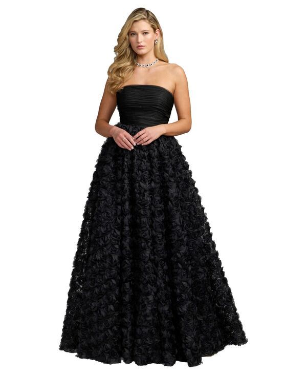 マックダガル レディース トップス ワンピーストラップレス Mac Duggal Womenstrapless 3DRosette Ball Gown Dress Black ブラック 101,400円