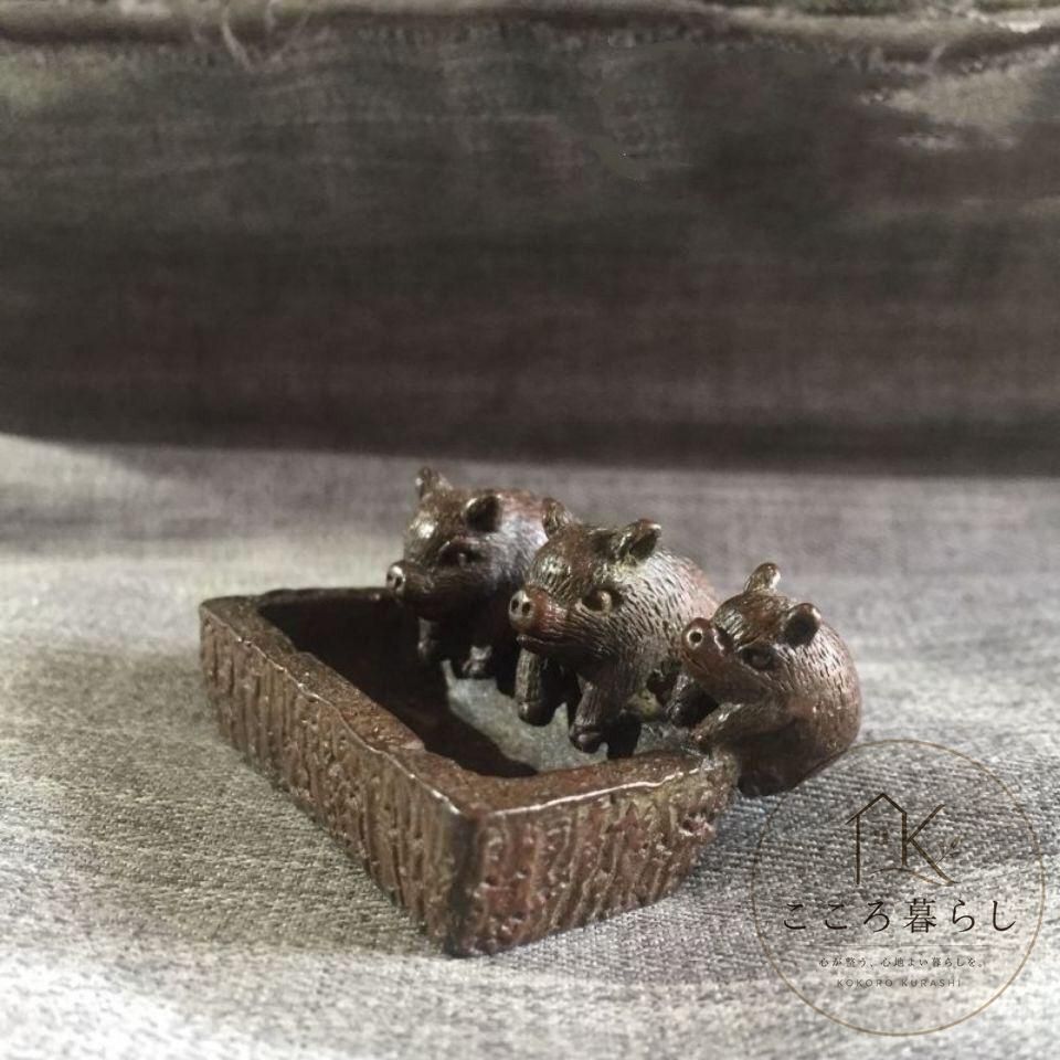 銅 細工 サソリ横財 茶道茶寵 盆栽造景 装飾品 工芸品 置物 銅器 三匹小猪 茶道具 茶寵 工芸品 美術品 置物 - メルカリ