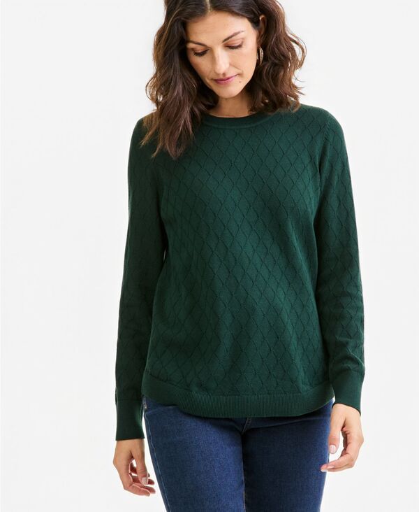 スタイルアンドコー レディース アウター ニット・セーター コットン Style Co Womens Cotton CurvedHem Sweater Nocturnal Green グリーン