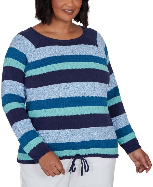 ハーツオブパーム レディース アウター パーカー・スウェット プラスサイズ セーター 長袖 HEARTS OF PALM Plusize Scoop Neck LongSleeve MarledStr 14,541円