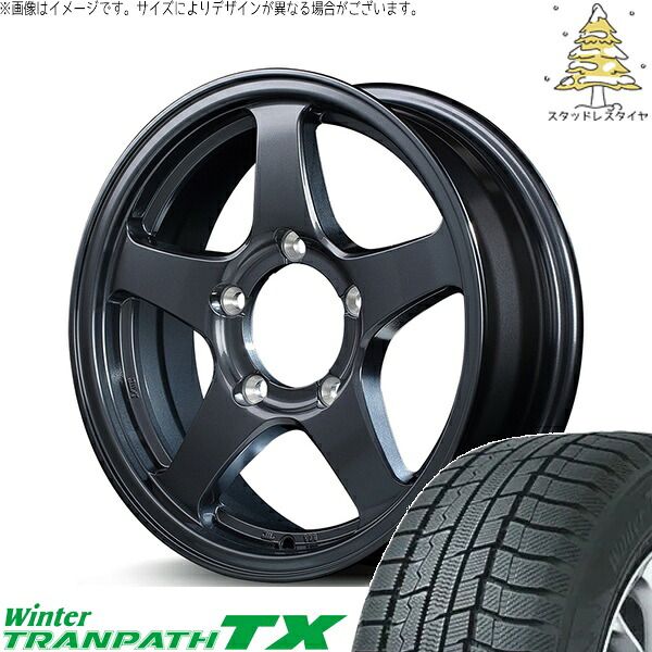 JA12 215/70R16 スタッドレスタイヤ ホイール 4本セット | トーヨータイヤ ウィンタートランパス TX × エムアイディー MIDホイール オフパフォーマー RT-5N+II ダークガンメタ2 16インチ 5.5J +22 5穴139.7