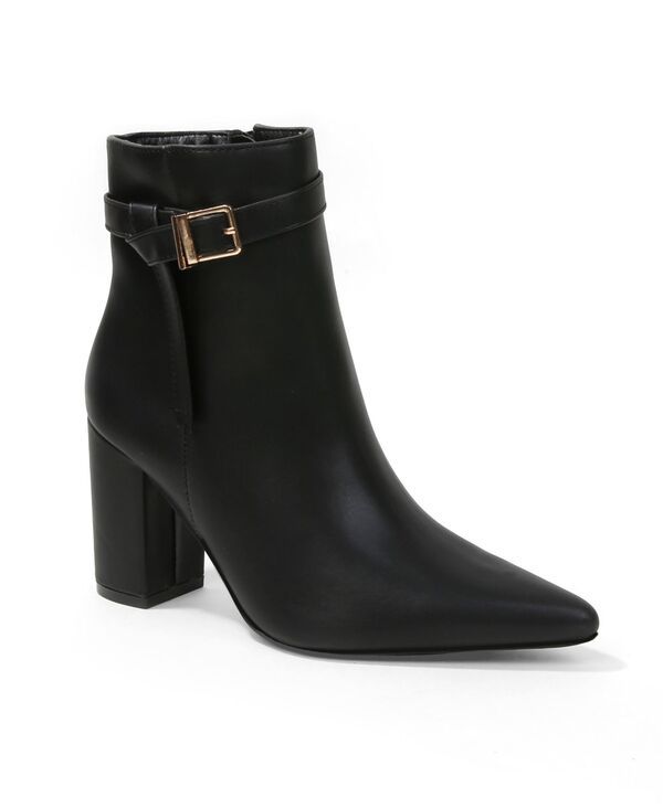 バーネス レディース シューズ ブーツ・レインブーツ アンクル BERNESS Womens Blanche Pointed Toe Ankle Boots with Buckle Detail Bl