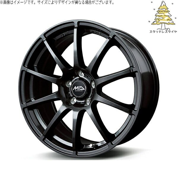 ZR-V クロストレック 225/60R17 スタッドレスタイヤ ホイール 4本セット | おすすめ輸入タイヤ × エムアイディー MIDホイール スタッグ ストロングガンメタ 17インチ 7.0J +48 5穴114.3