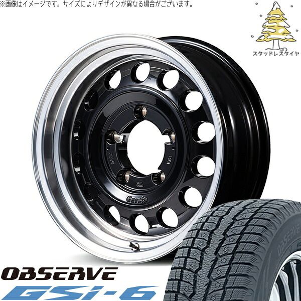 JA22 JA12 215/70R16 スタッドレスタイヤ ホイール 4本セット | トーヨータイヤ オブザーブ Gsi-6 × エムアイディー MIDホイール ガルシア シスコ タイプ2 ブラックリムポリッシュ 16インチ 5.5J +20 5穴139.7 104,990円