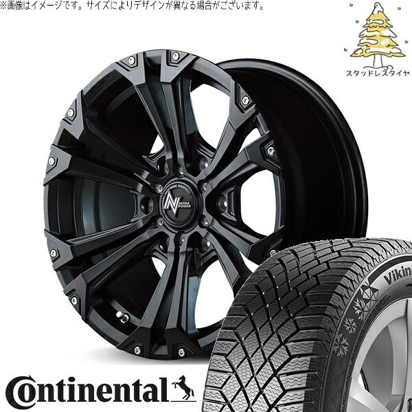 ハイエース専用 215/70R16 スタッドレスタイヤ ホイール 4本セット | コンチネンタル バイキングコンタクト7 × エムアイディー ナイトロパワー ジャベリン セミグロスブラック/ピアスミルド 16インチ 6.5J +38 6穴139.7 107,589円