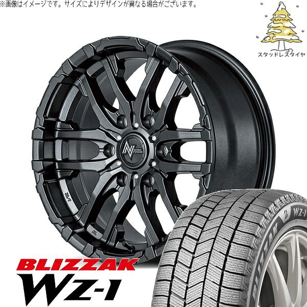 ハイラックスサーフ 265/65R17 スタッドレスタイヤ ホイール 4本セット | ブリヂストン ブリザック WZ-1 × エムアイディー ナイトロパワー M26 クロスファング バレルブラック 17インチ 8J +20 6穴139.7