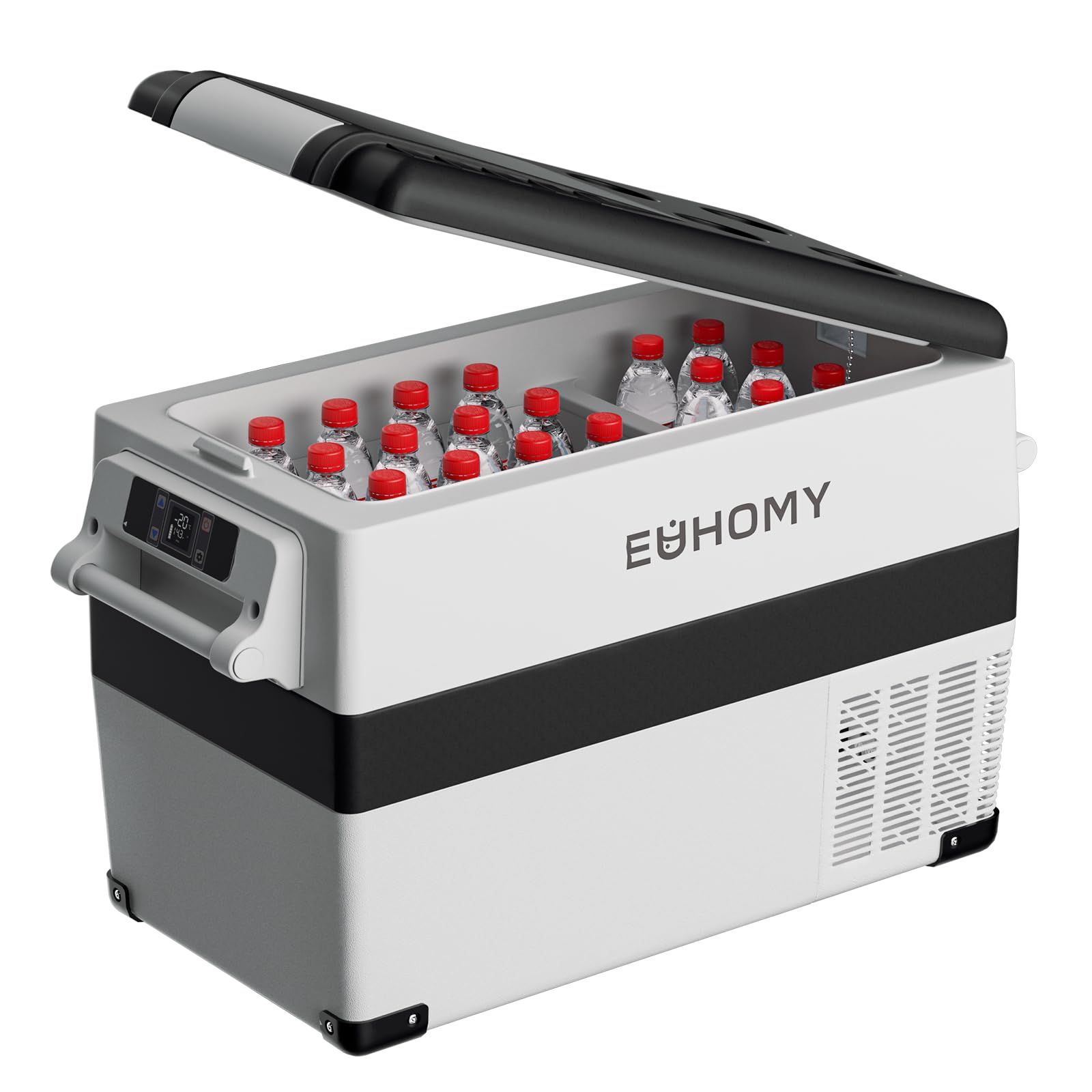 ☆新品☆EUHOMY 車載冷蔵庫 45L 大容量 ポータブル冷蔵庫 2室独立収納