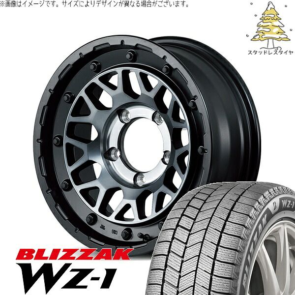 ジムニーシエラ 215/70R16 スタッドレスタイヤ ホイール 4本セット | ブリヂストン ブリザック WZ-1 × エムアイディー ナイトロパワー M29 スティンガー セミグロスブラッククリア 16インチ 6J -5 5穴139.7