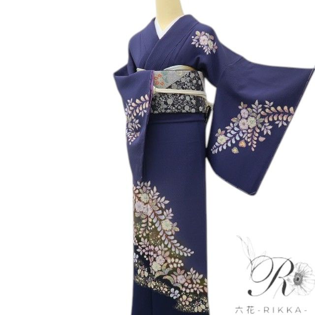 六花-RIKKA- 美品未着用 正絹 やまと誂製 翠山工房 桐屋の辻が花 非