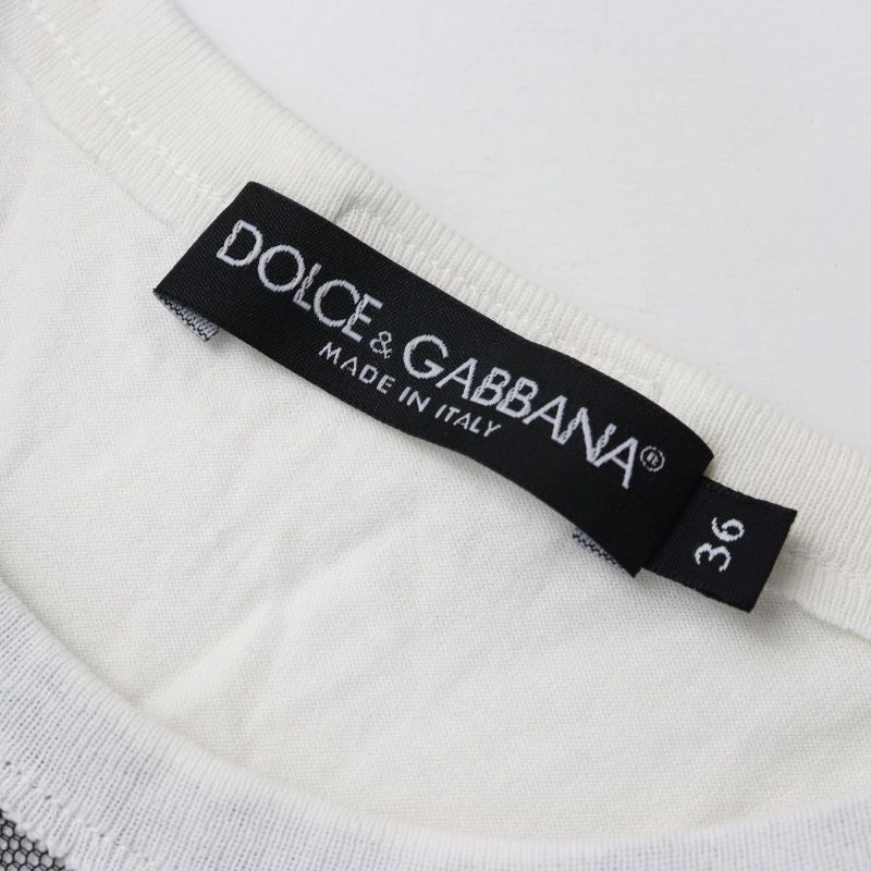DOLCE & GABBANA ドルチェアンドガッバーナ フラワーレース切替半袖T