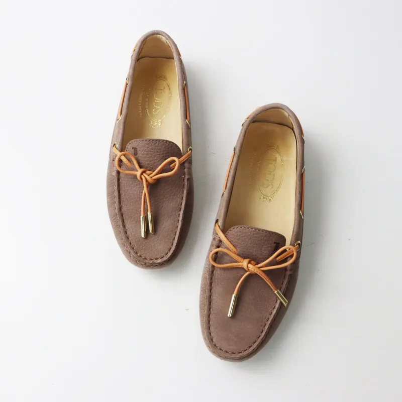 Tod's グレーブラウン モカシン 7.5 ドライビングシューズ トッズ TOD'S レザーモカシン ドライビングシューズ 36 グレー系