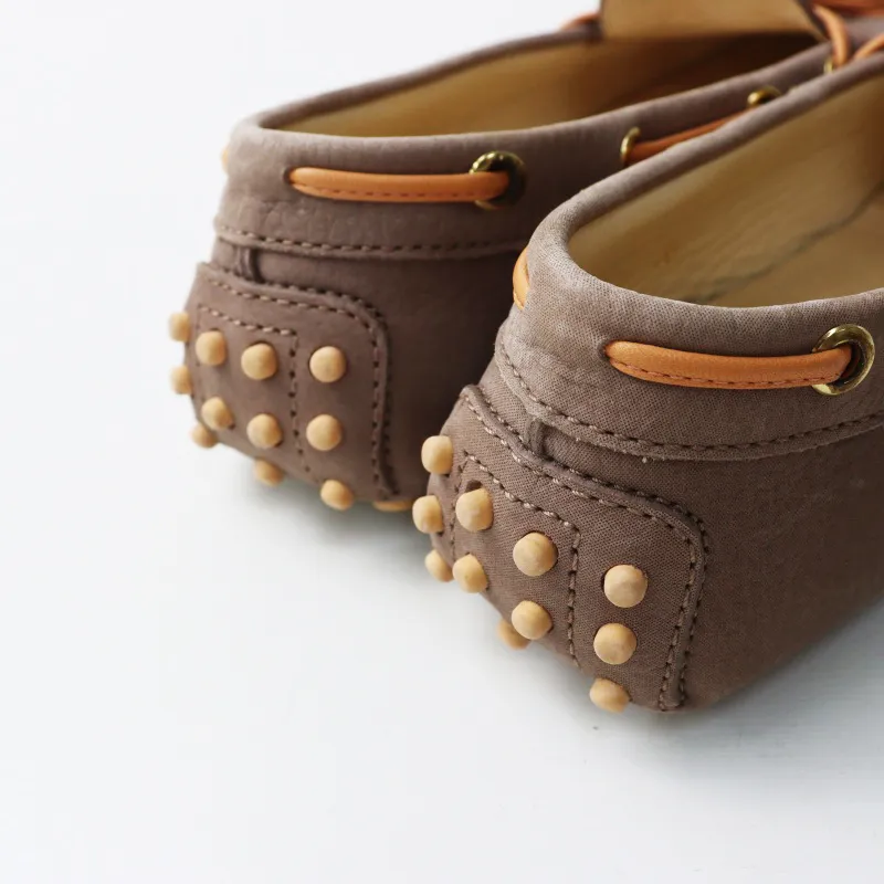 トッズ TOD'S レザーモカシン ドライビングシューズ 36 グレー系