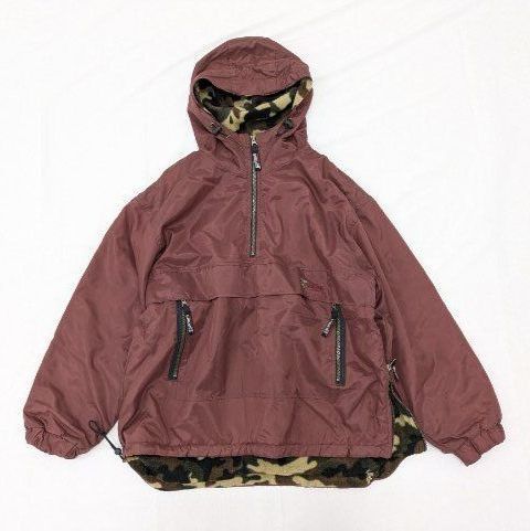 90s VISION STREET WEAR アノラックジャケット ボルドー 迷彩 カモフラ