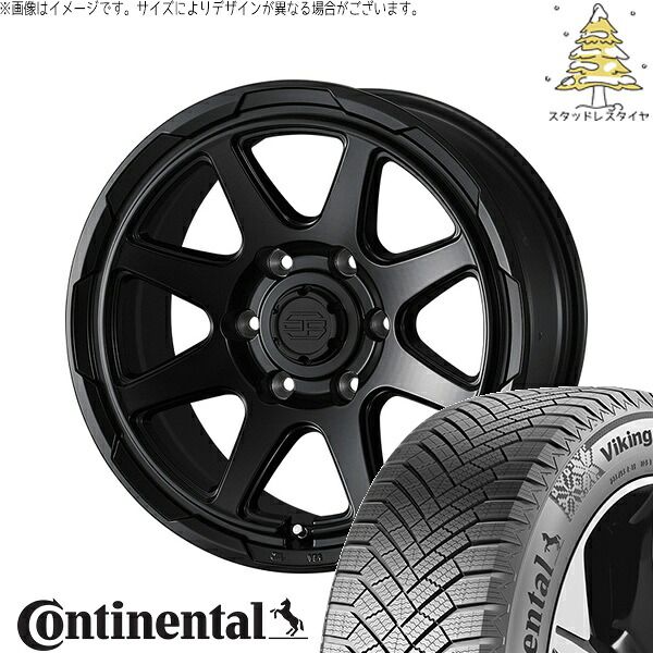 トライトン 265/70R17 スタッドレスタイヤ ホイール 4本セット | コンチネンタル バイキングコンタクト8 × ウェッズ スタットベルク セミマットブラック 17インチ 8J +20 6穴139.7