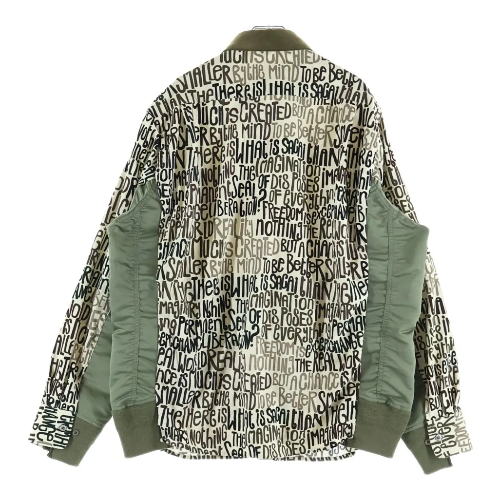 Sacai (サカイ) Message Print Hybrid Shirt MA-1 メッセージプリント