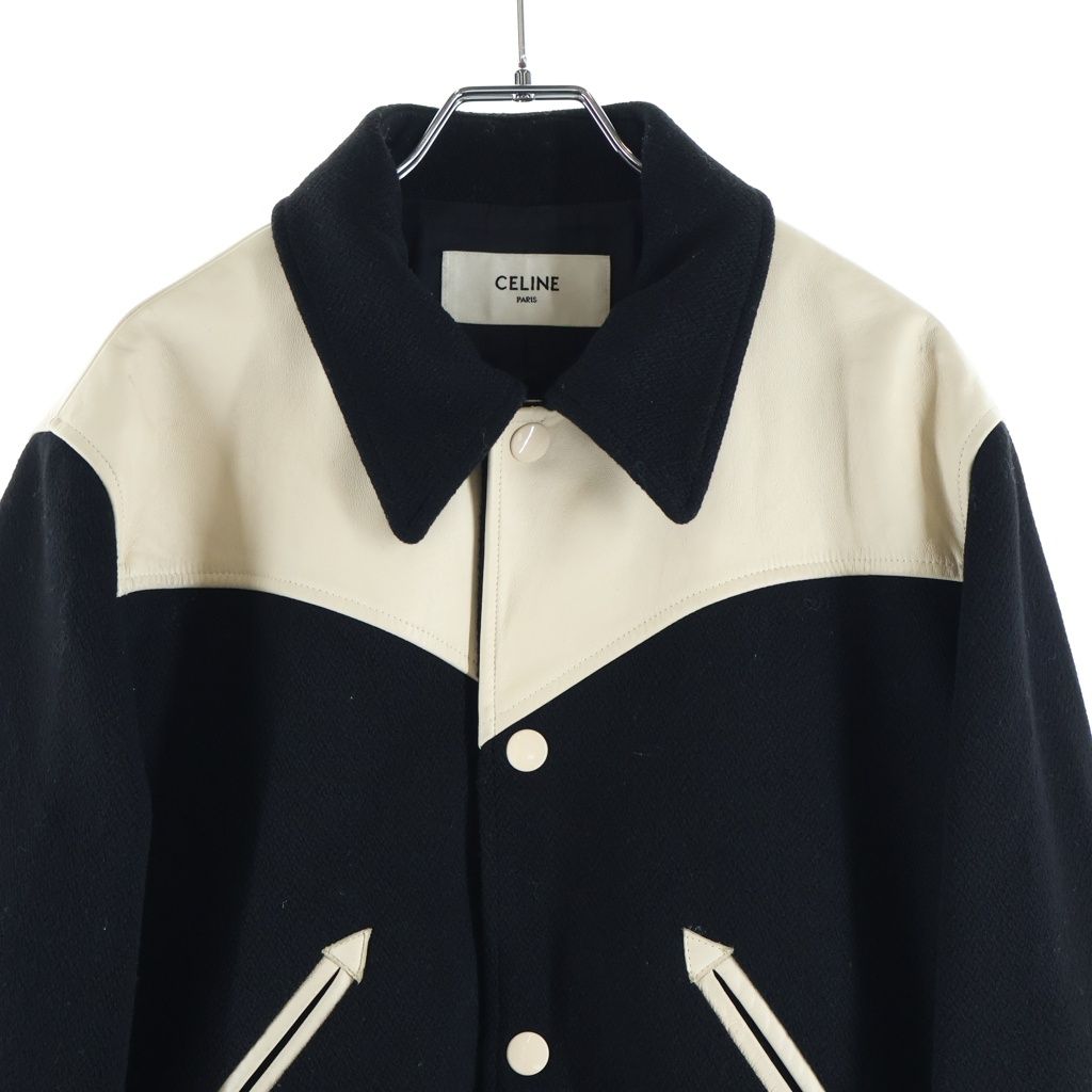 CELINE (セリーヌ) 19AW TEDDY JACKET レザー切り替え ウエスタン
