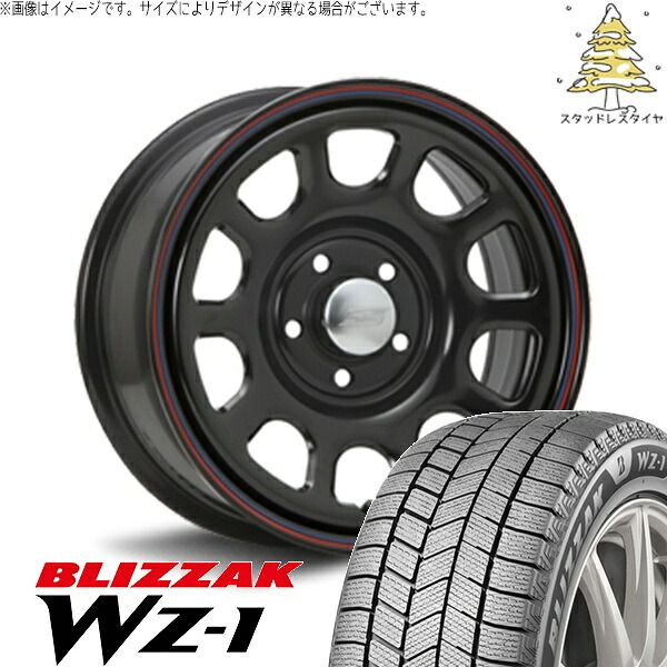ヤリスクロス 205/65R16 スタッドレスタイヤ ホイール 4本セット | ブリヂストン ブリザック WZ-1 × エムエルジェイ デイトナ SS ブラック 16インチ 7J +35 5穴114.3