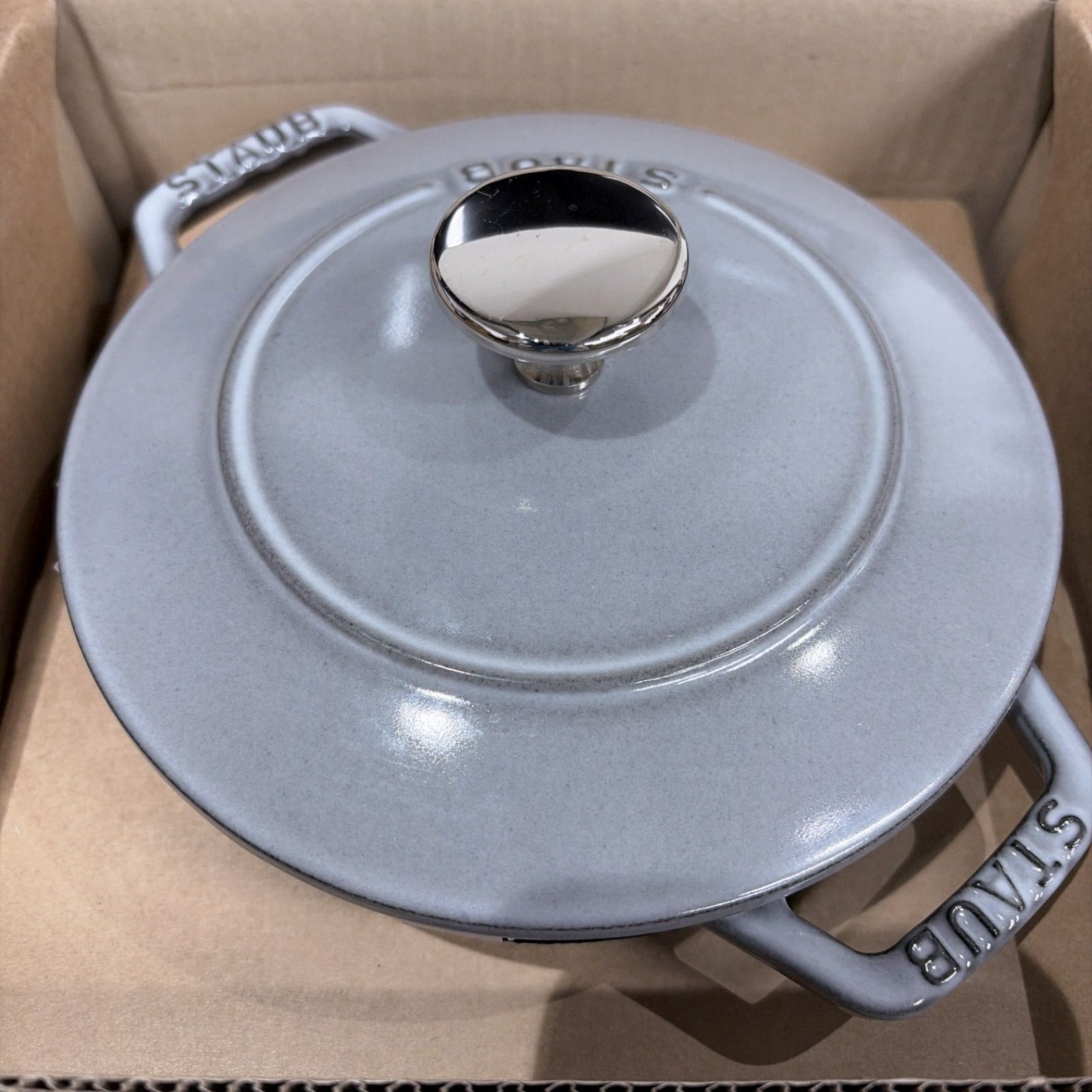 staub ストウブ Wa-NABE S 16cm グレー 鋳物ホーロー 両手鍋 無水調理 フランス製【Bランク】819