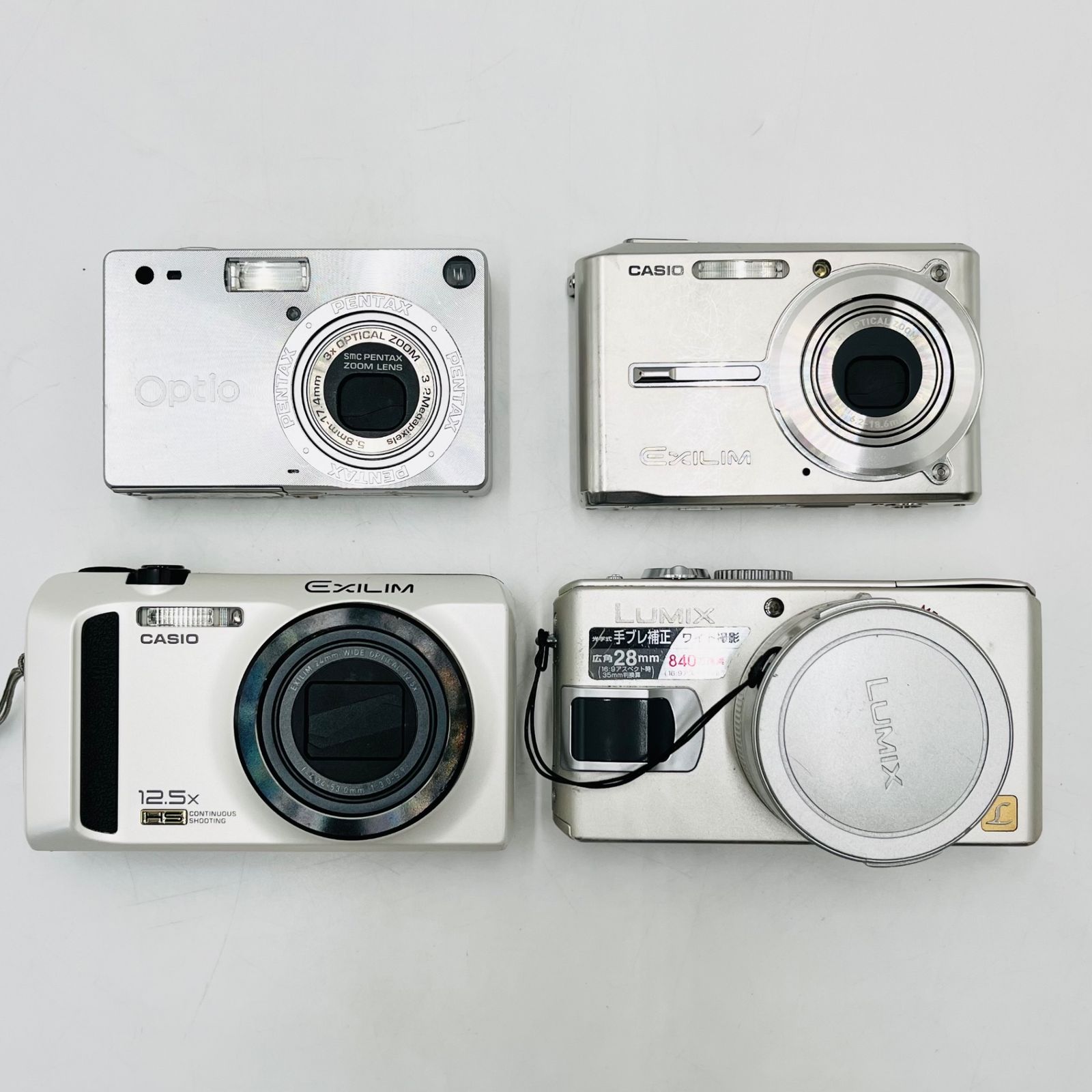 ジャンク品】デジカメ/4台まとめ/CASIO/PENTAX /Panasonic/現状品/動作
