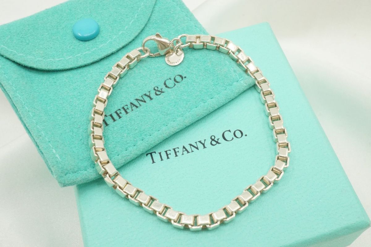 ティファニー ベネチアン リンク ブレスレット チェーン アクセサリー 15.5g SV925 銀 シルバー TIFFANY&Co. 7666j
