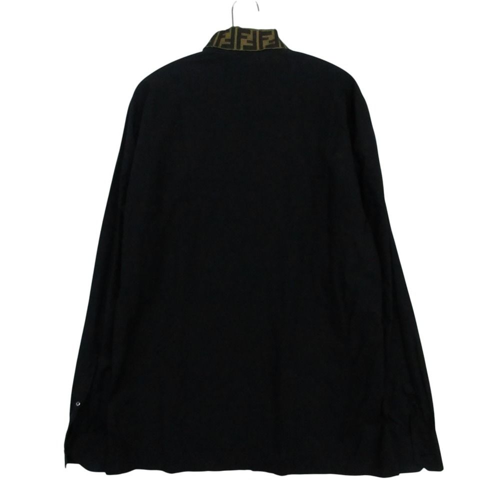 FENDI フェンディ 長袖シャツ ズッカ柄 FF シルク 切替 FS0751 A4S6