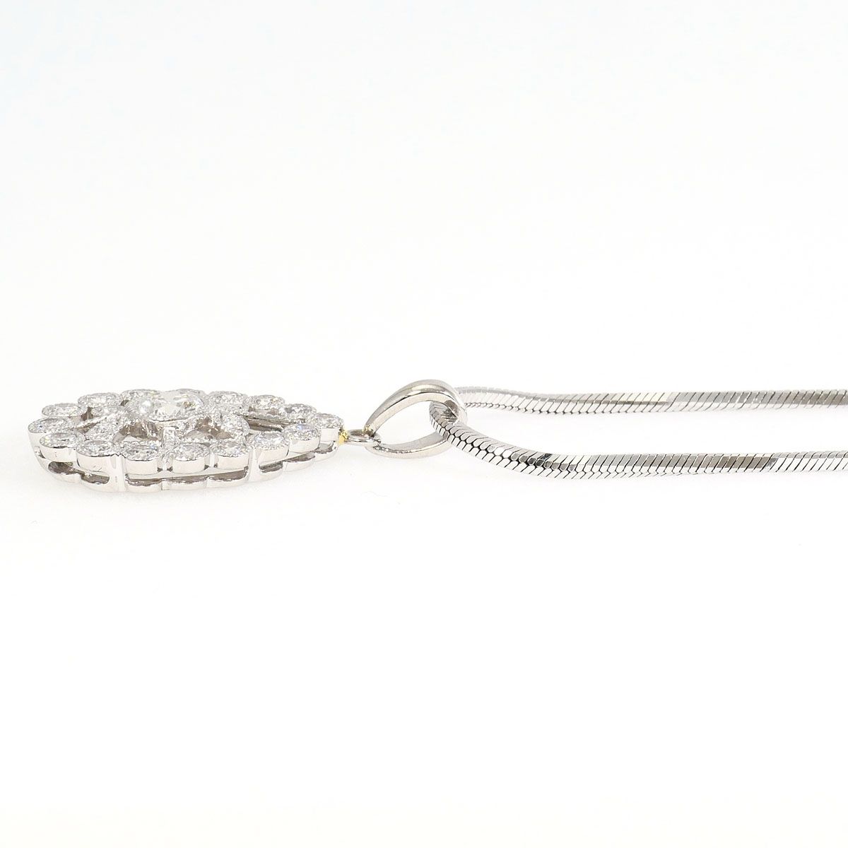 PT850/プラチナ ネックレス ダイヤモンド 0.289ct 0.52ct SI1 鑑定書