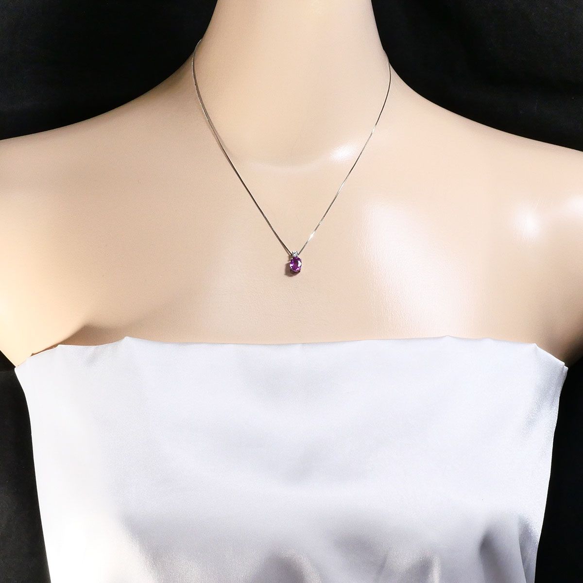 PT900/プラチナ PT850/プラチナ ネックレス ピンクサファイア 1.06ct