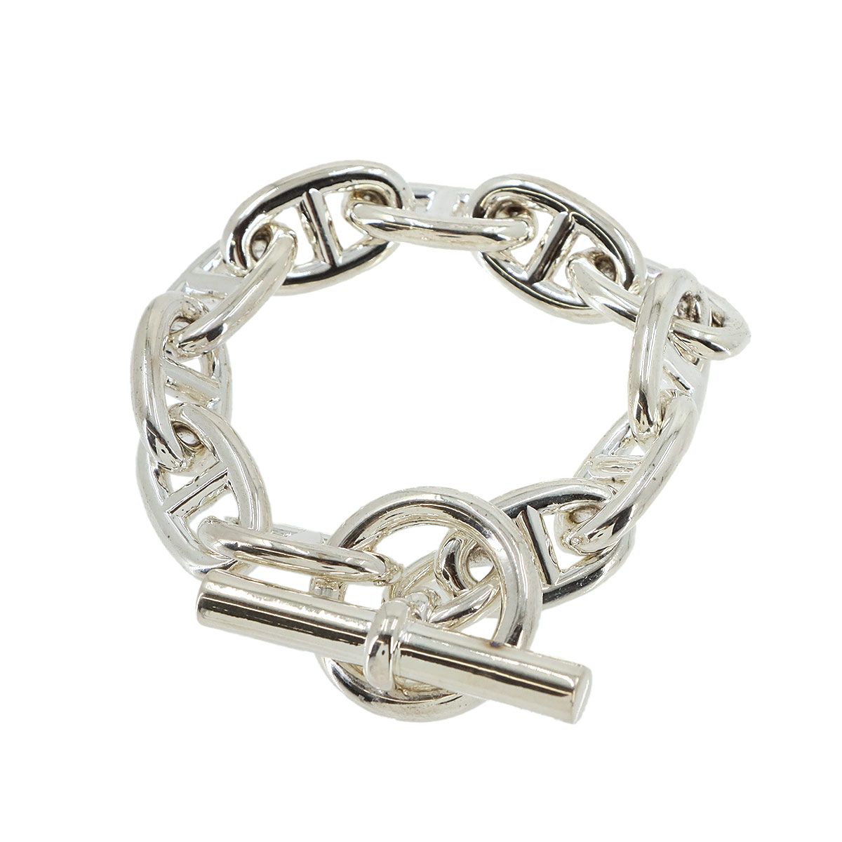 新品同様 エルメス HERMES シェーヌダンクル GM ブレスレット 11コマ 16cm シルバー SV 925 Chaine dancre Bracelet 90336828 165,000円