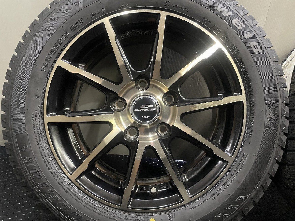 A-TECH SCHNEIDER 15インチ　スタッドレスタイヤ付き タイヤ新品【GOODRIDE SW618 185/65R15 88T】スタッドレス【A-TECH