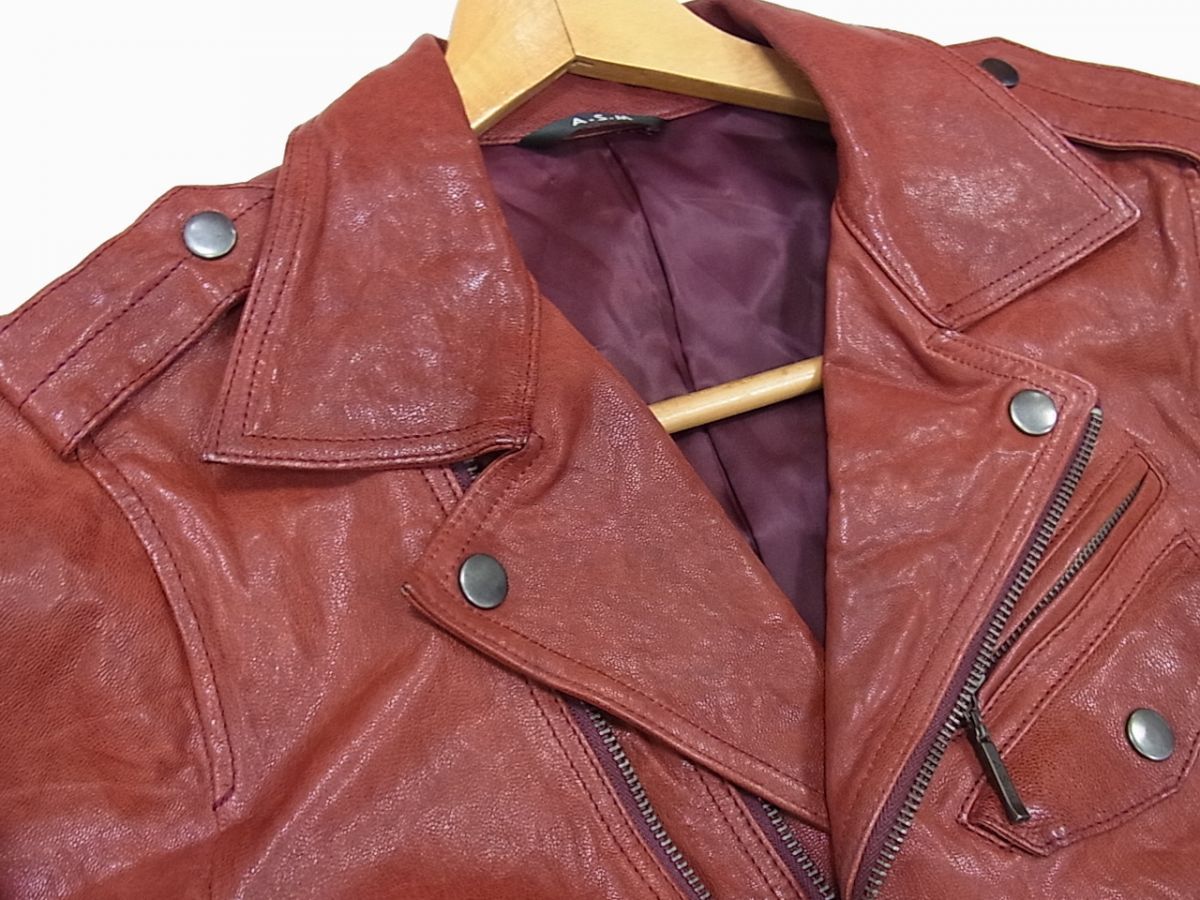 90年代◇A.S.M ATELIER SAB MEN ゴートスキン ダブルジップ ライダース