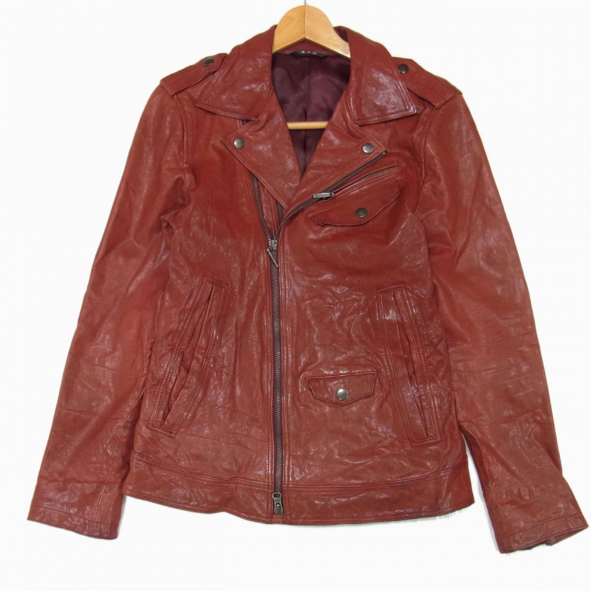 90年代◇A.S.M ATELIER SAB MEN ゴートスキン ダブルジップ ライダース