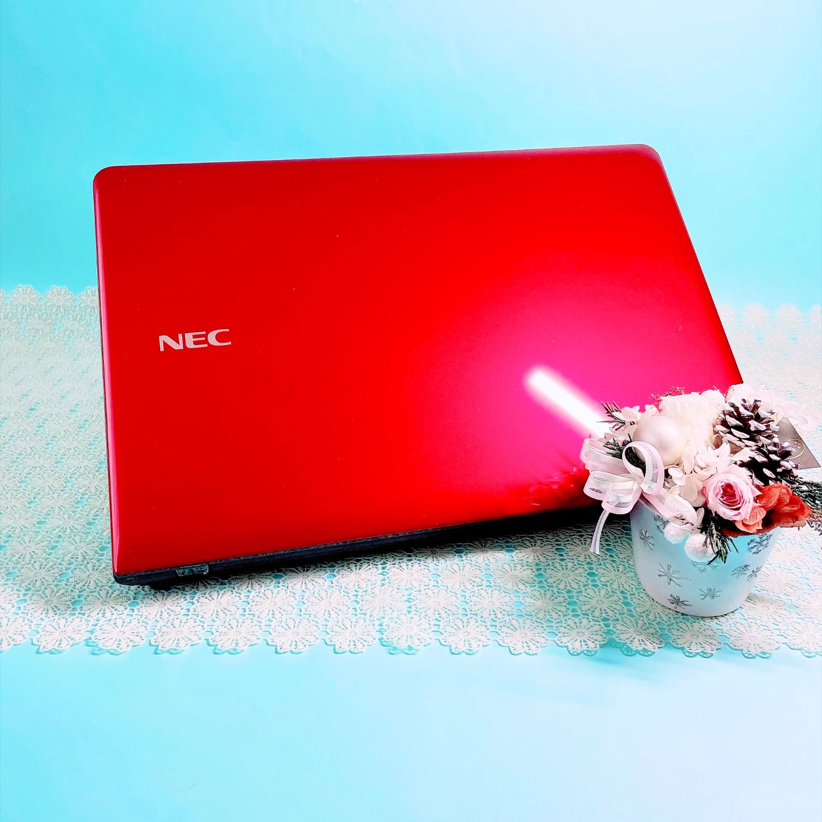 おしゃれ艶々レッド❣️NECノートパソコン✨️たっぷり大容量750GB WEB
