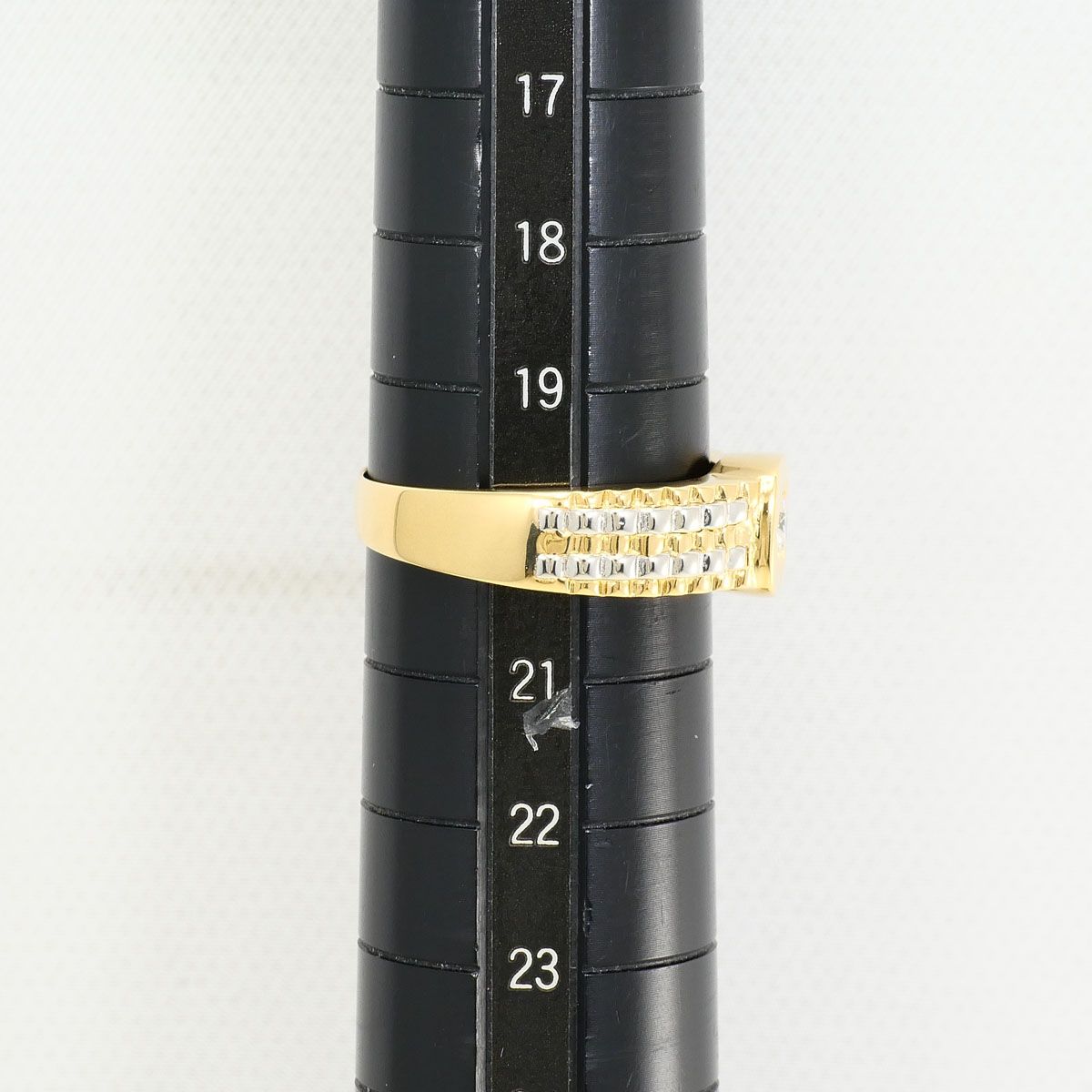 プラチナ Pt100 ダイヤモンドリング 20号 約6g 鑑別書付きメンズリング PT900/プラチナ K18YG リング・指輪 20号 ダイヤモンド 0.17ct 鑑別書