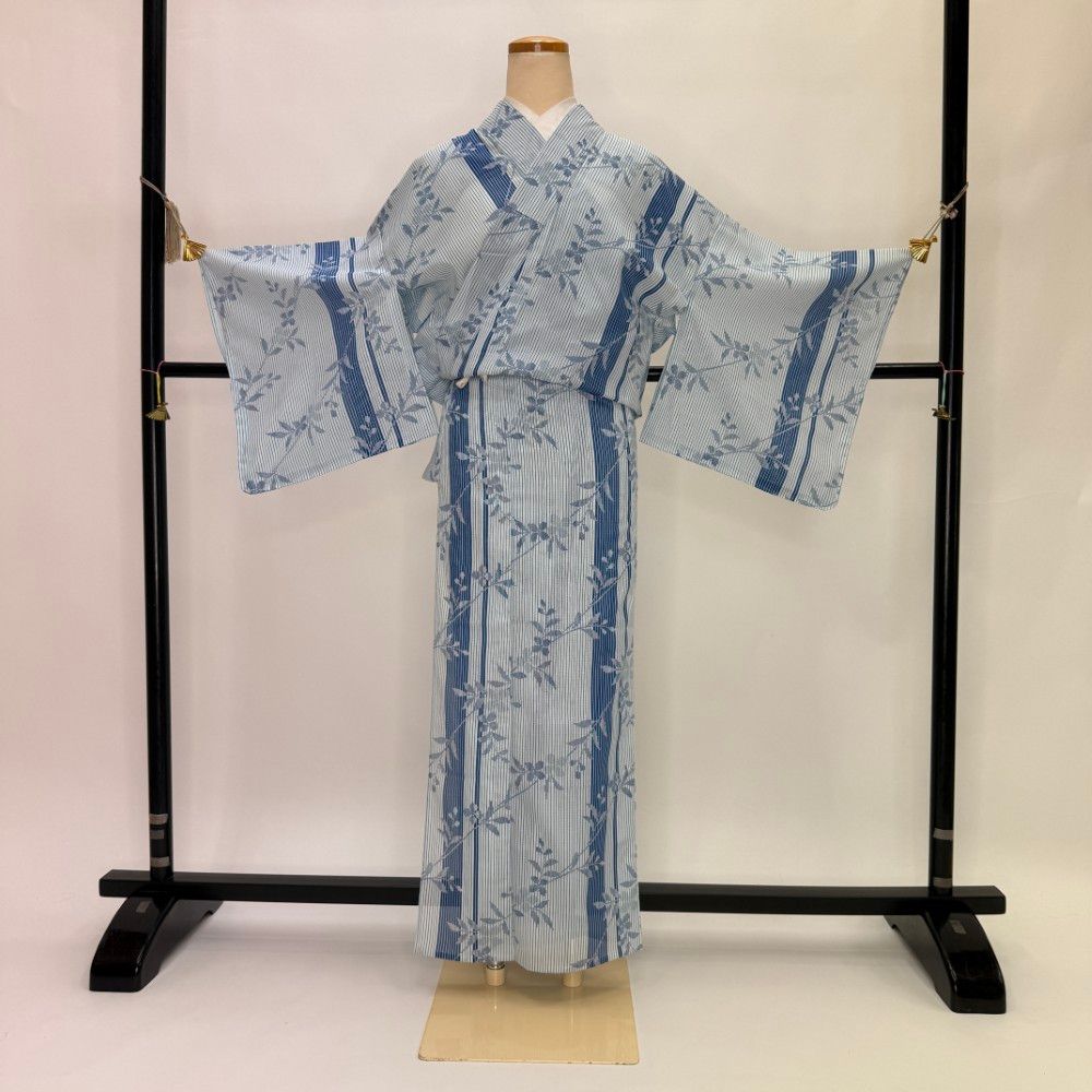 小紋 夏 絽 夏用 洗える着物 裄64.2cm 身丈148cm お洒落着 普段着