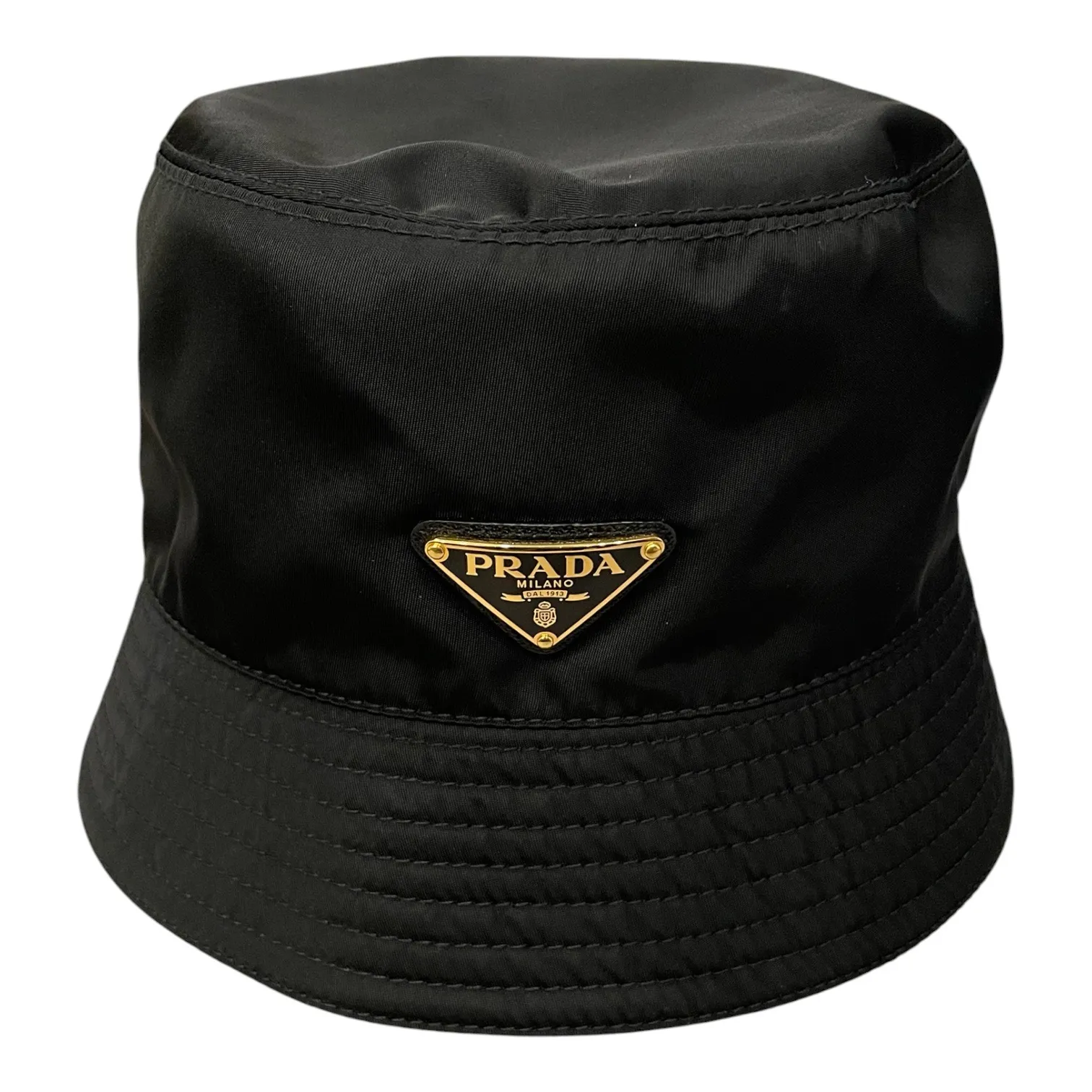 ✨極美品✨ PRADA バケットハット 黒 M ナイロン RFID ICチップ 美品】PRADA プラダ バケットハット RFID ICチップM 58cm