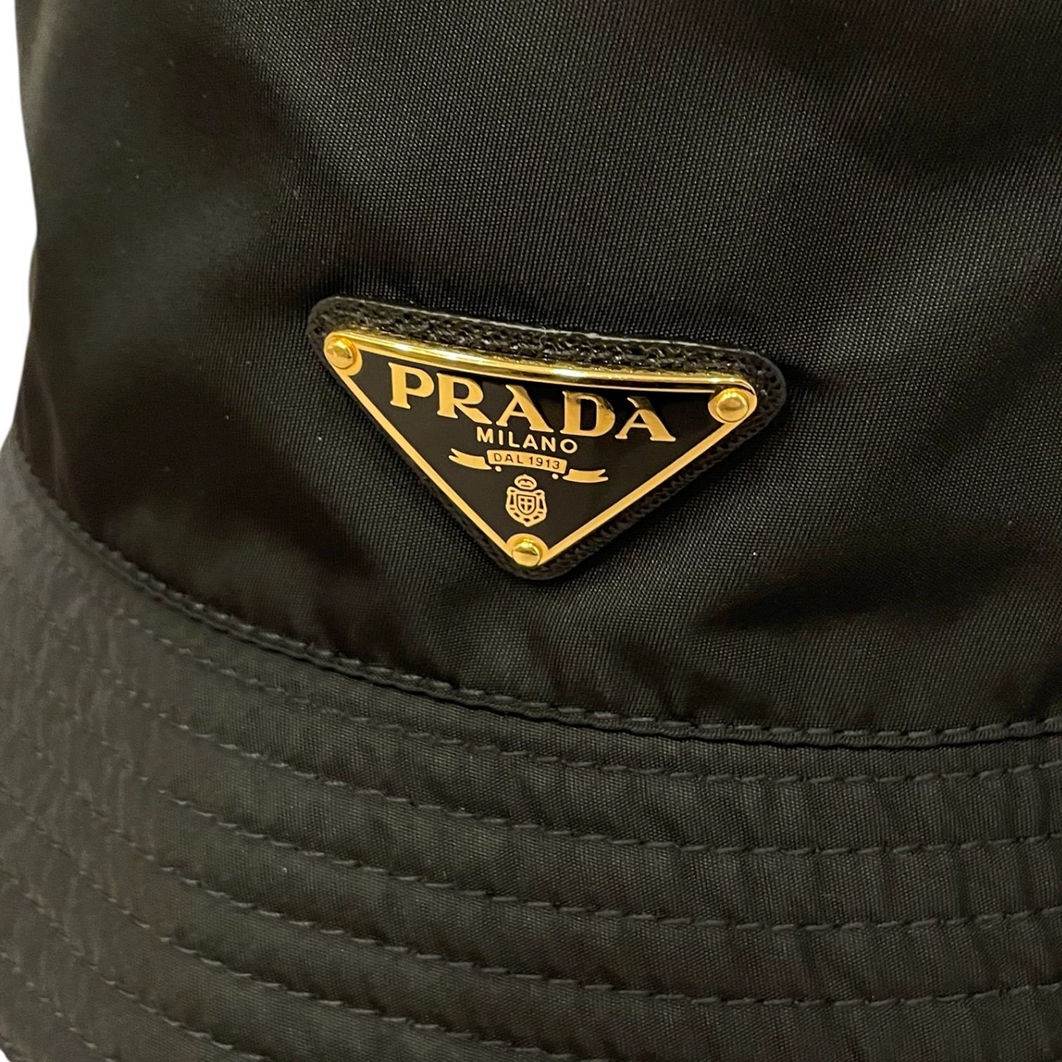 ✨極美品✨ PRADA バケットハット 黒 M ナイロン RFID ICチップ 美品】PRADA プラダ バケットハット RFID ICチップM 58cm