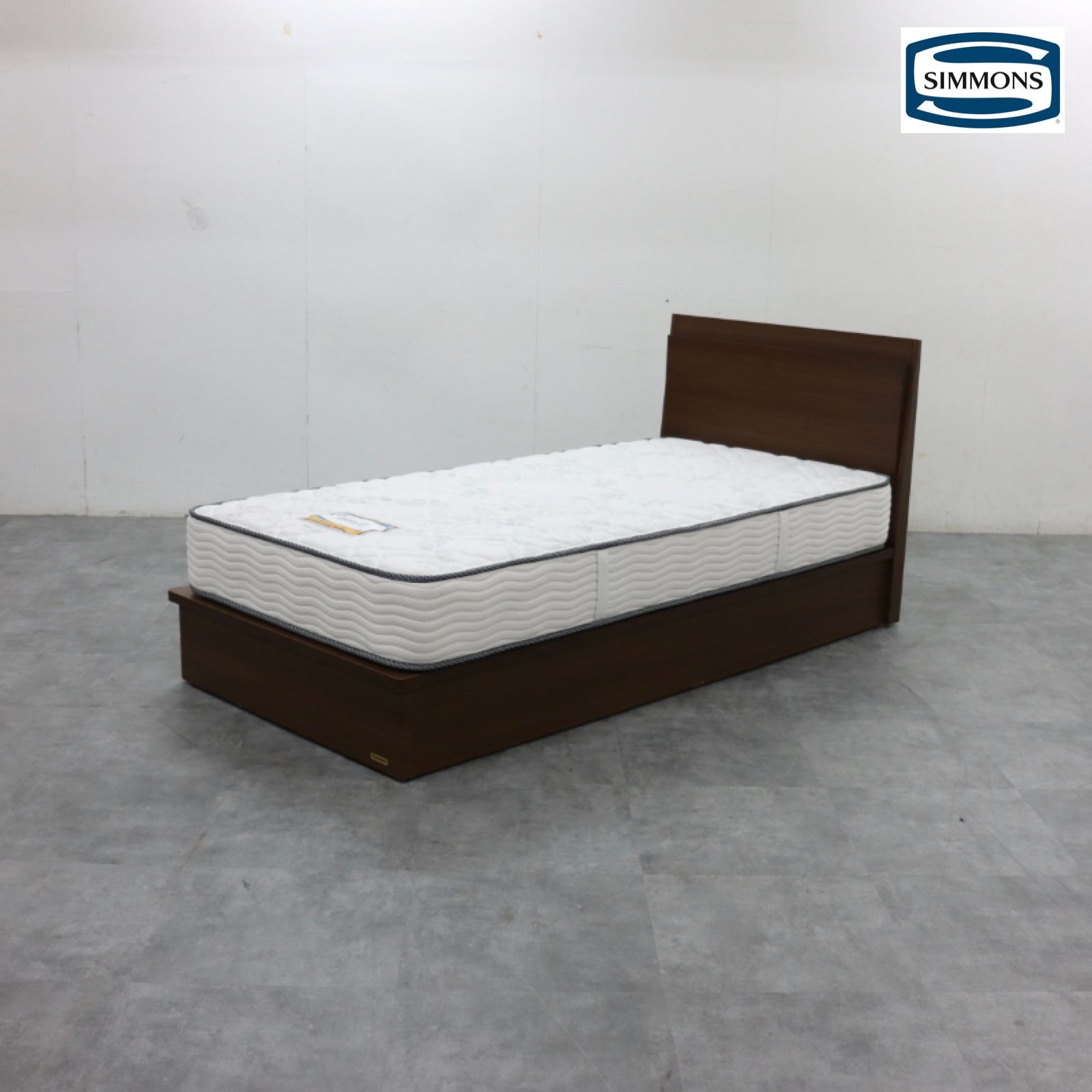 展示品 Simmons×France Bed シモンズ×フランスベッド ビューティレスト ゴールデンバリュー シングルベッド 2杯引出付