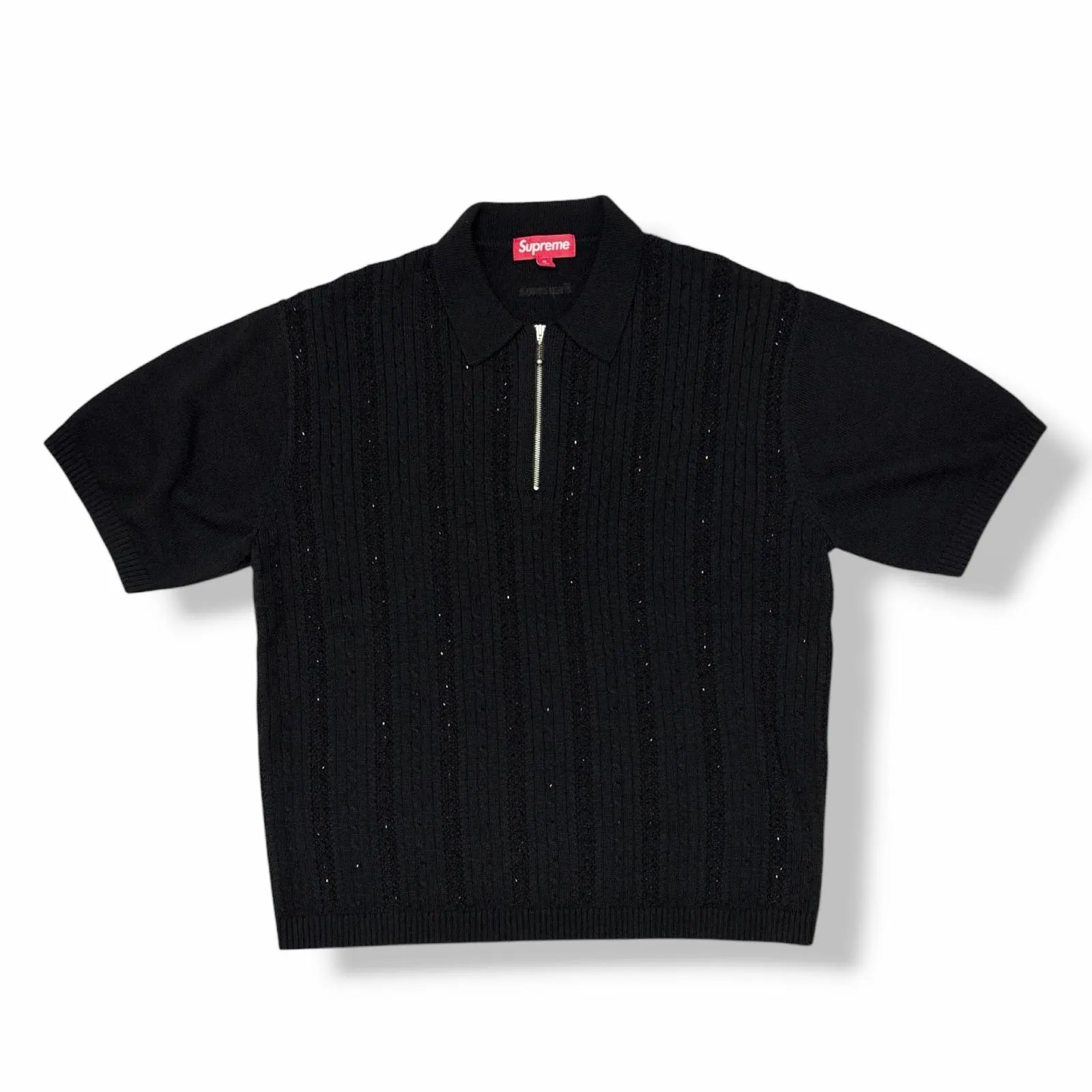 国内正規 Supreme 26SS Beaded Zip Polo ニットポロシャツ