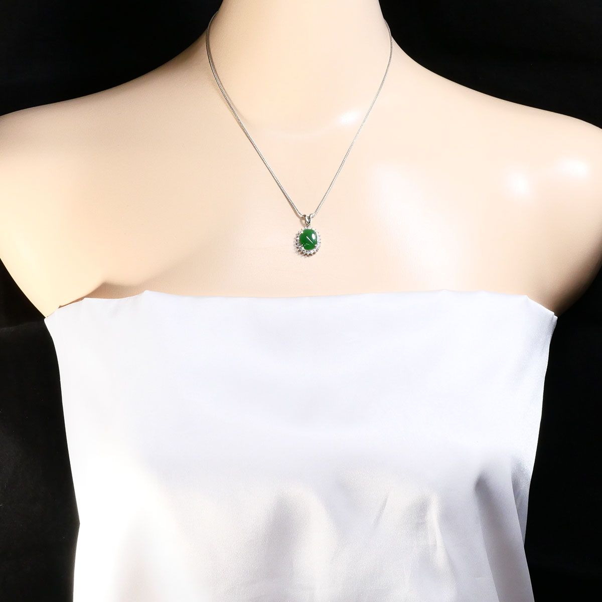 PT900/プラチナ PT850/プラチナ ネックレス ヒスイ 2.22ct