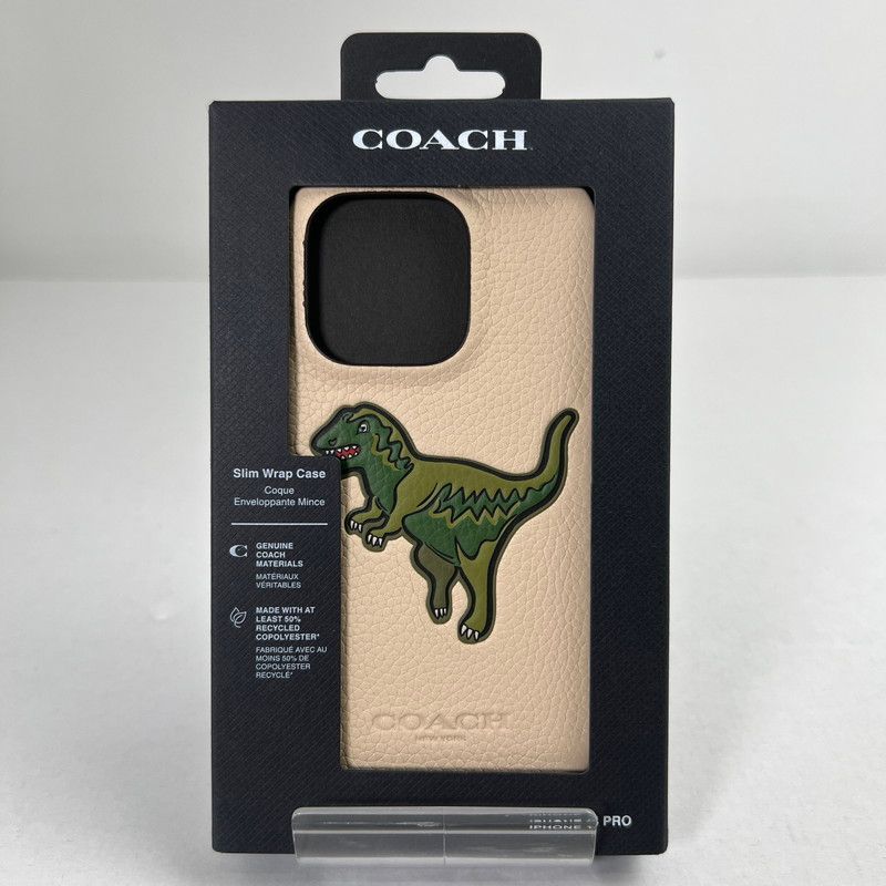 中古品】 COACH コーチ スマホケース BEIGE/SIZE:IPHONE14 PRO/恐竜