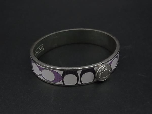 Coach DP6743 Coach Signature Bangle Bracelet Accessory for Women Purple x Silver