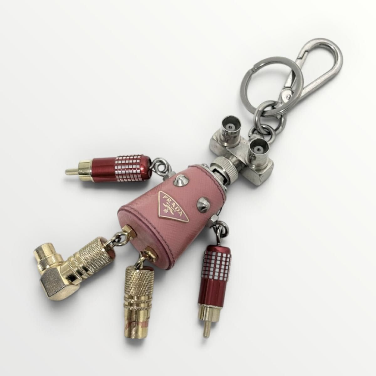 良品 PRADA プラダ サフィアーノ トリック ロボット キーリング バッグ