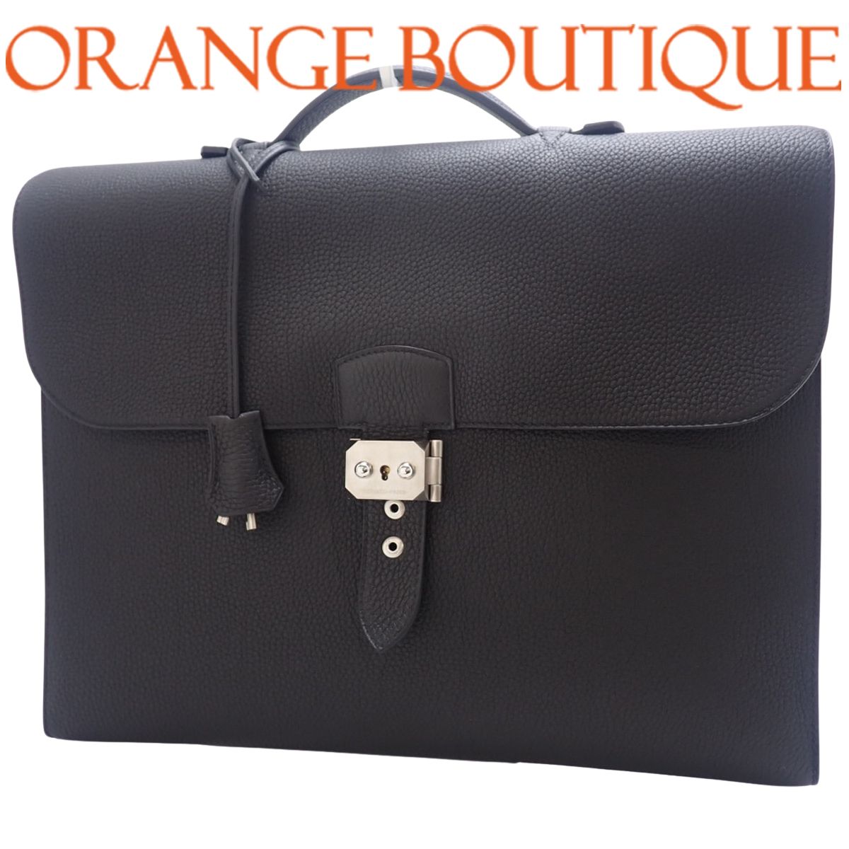 HERMES (에르메스) Sac Adepeche 38 블랙 블랙 토고 팔라듐 하드웨어 실버 하드웨어 D 인그레이빙 비즈니스 백/브리프케이스 핸드 커뮤터 도큐먼트 남성용 40802177224 [중고] [A La Mode]