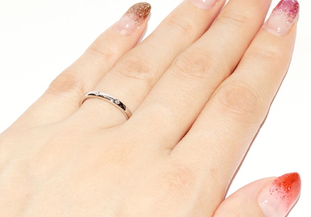 カルティエ 指輪 Pt950 ダイヤ3P(計0.01ct) バレリーナ ウェディング